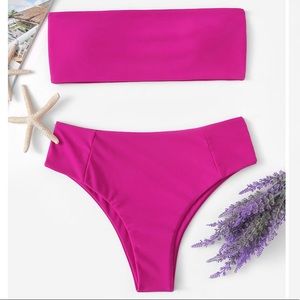 NWOT Bandeau High Cut Bikini Set